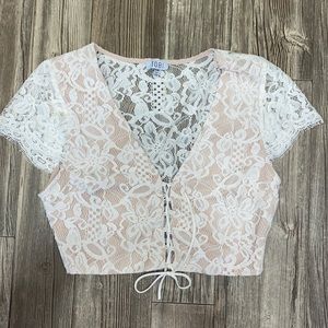 Tobi lace up crop top